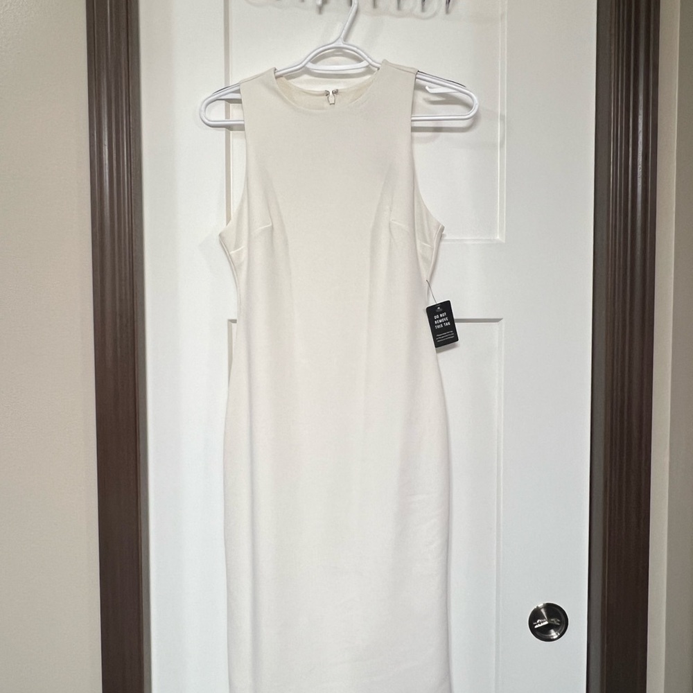 Express Ivory Sleeveless Midi Dress